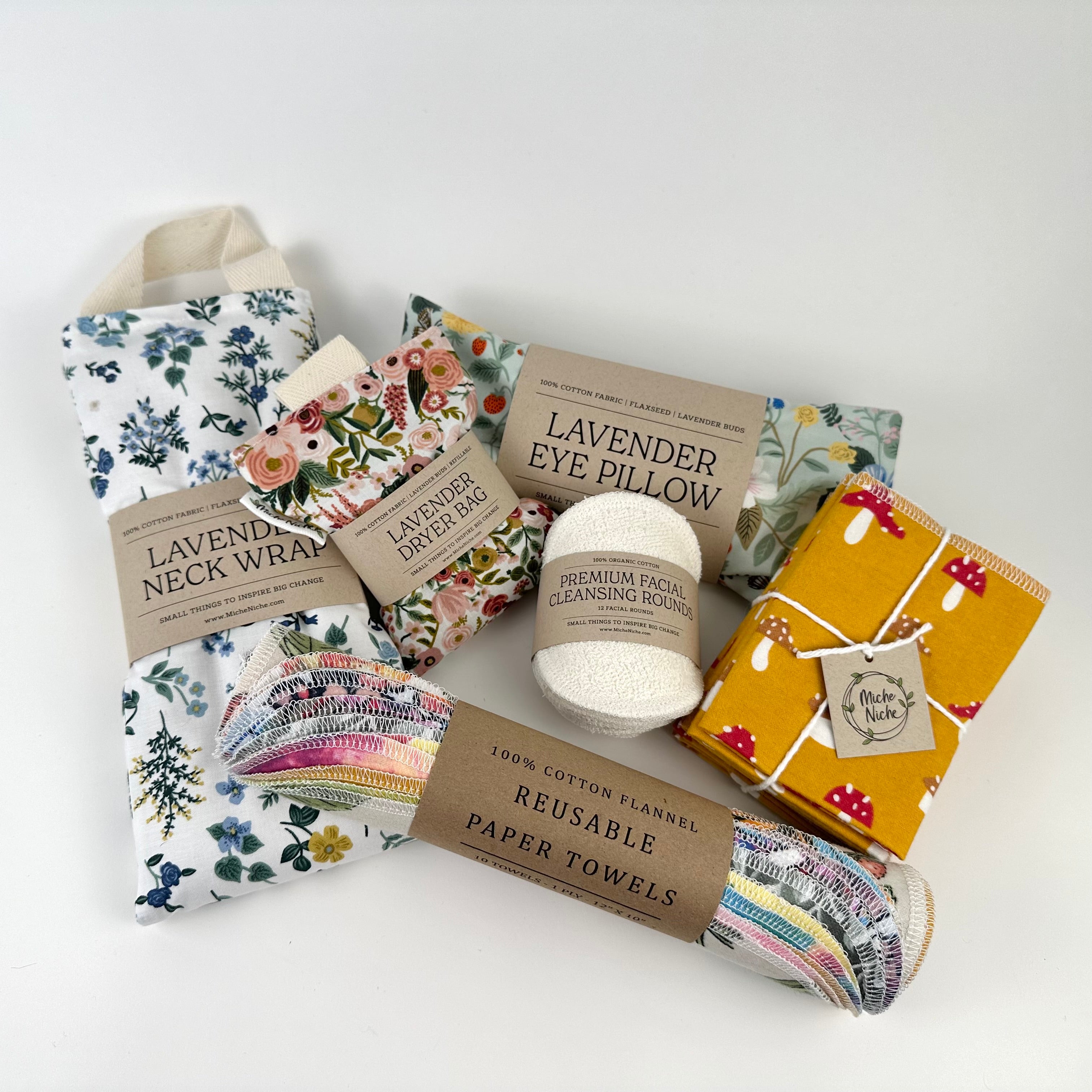 A collection of Miche Niche's top selling eco-friendly gifts for home and self care