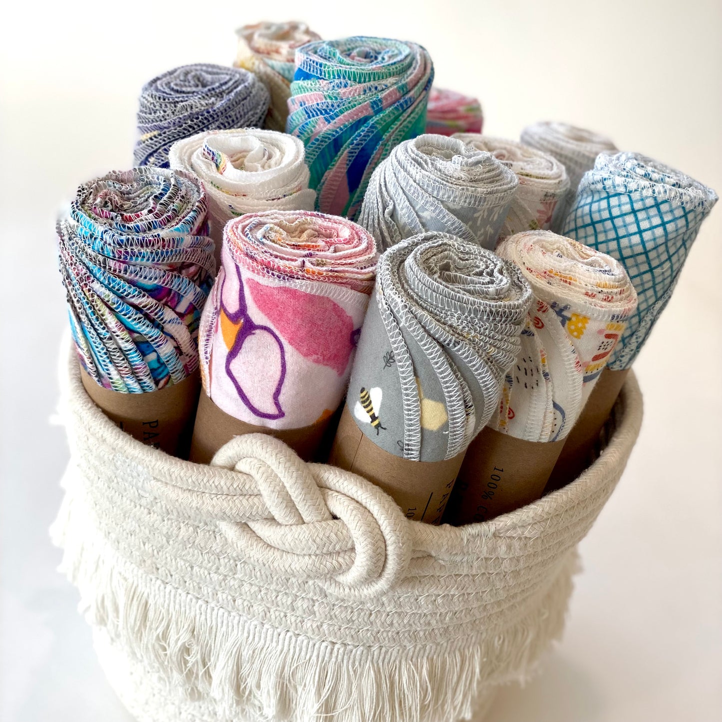 Reusable Paper Towels | 100% Cotton Flannel | 10 Pack | 1 ply