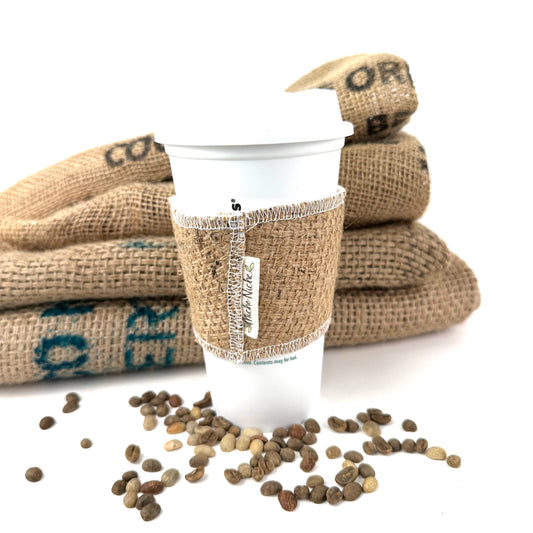 Reusable Coffee Cup Sleeve | Burlap Coffee Sack