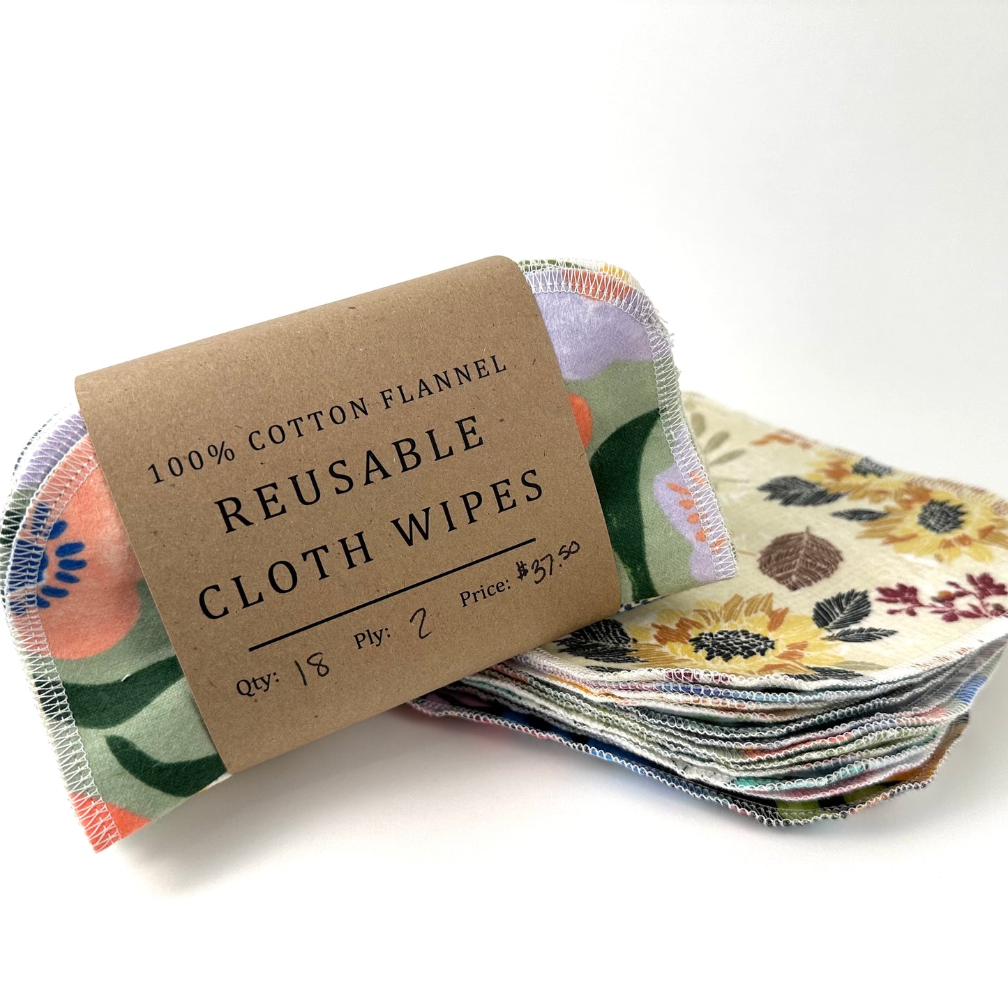 Reusable Cloth Wipes - 2 ply