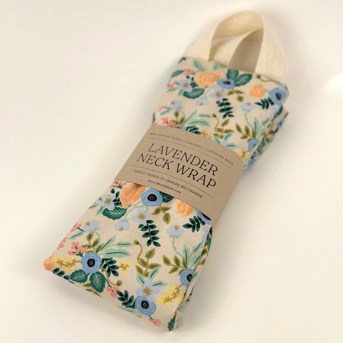 Miche Niche Lavender Neck Wrap in Rifle Paper Co's Birch in Blush pattern