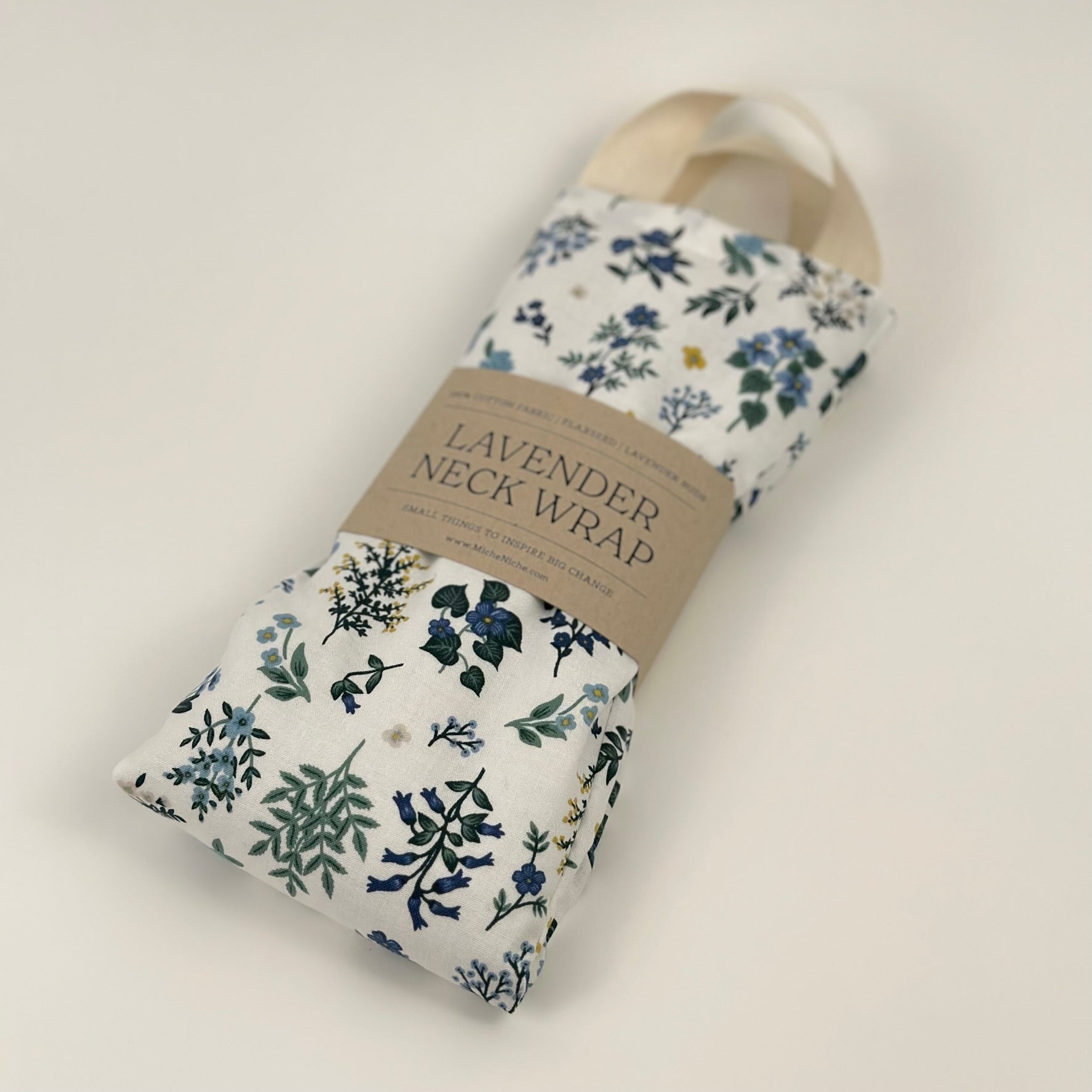 Miche Niche Lavender Neck Wrap in Rifle Paper Co's Hawthorne in Periwinkle pattern