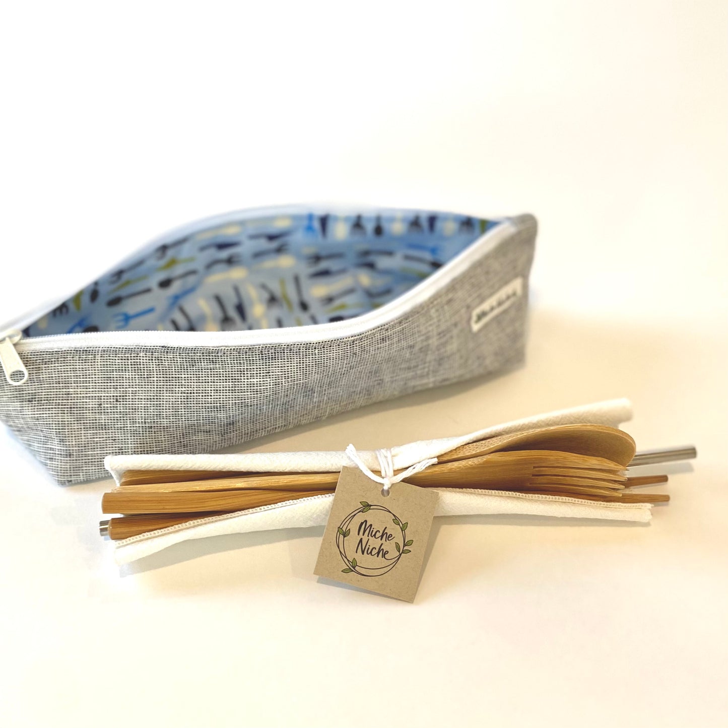 On-the-go Cutlery Pouch | Bamboo Cutlery | Eco-friendly gift idea
